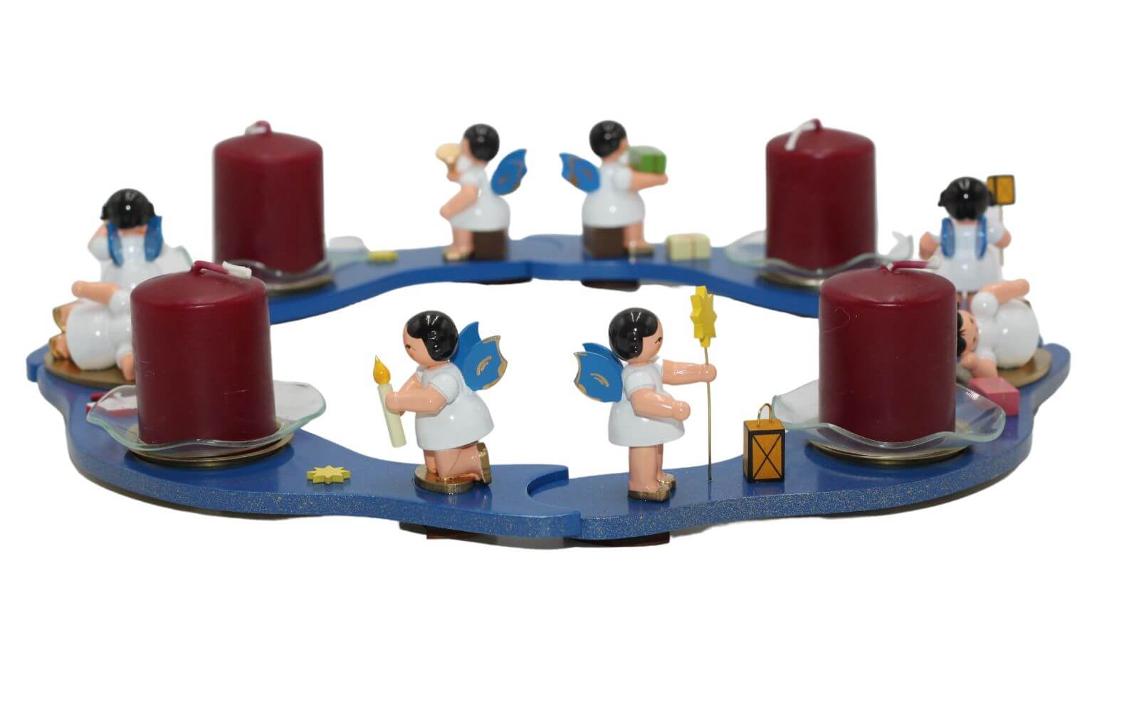 Advent wreath with 8 Christmas angels, blue by Figurenland Uhlig GmbH_2