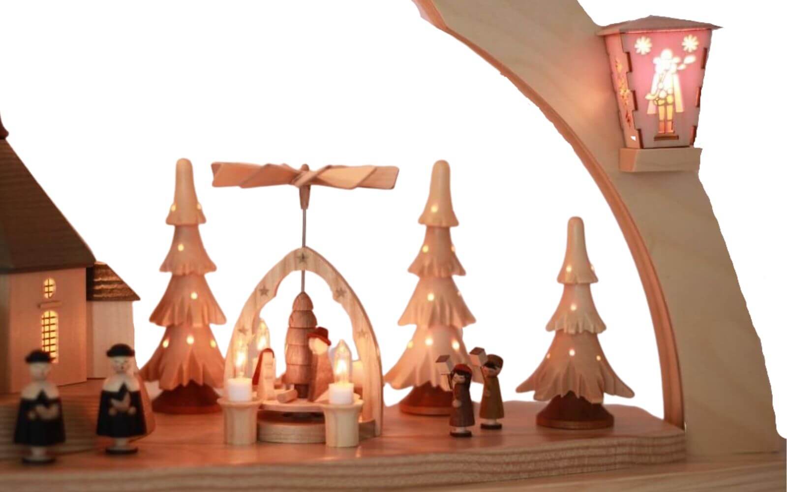 Candle arch Seiffen church with Christmas pyramid, 80 cm by Richard Glässer_pic5
