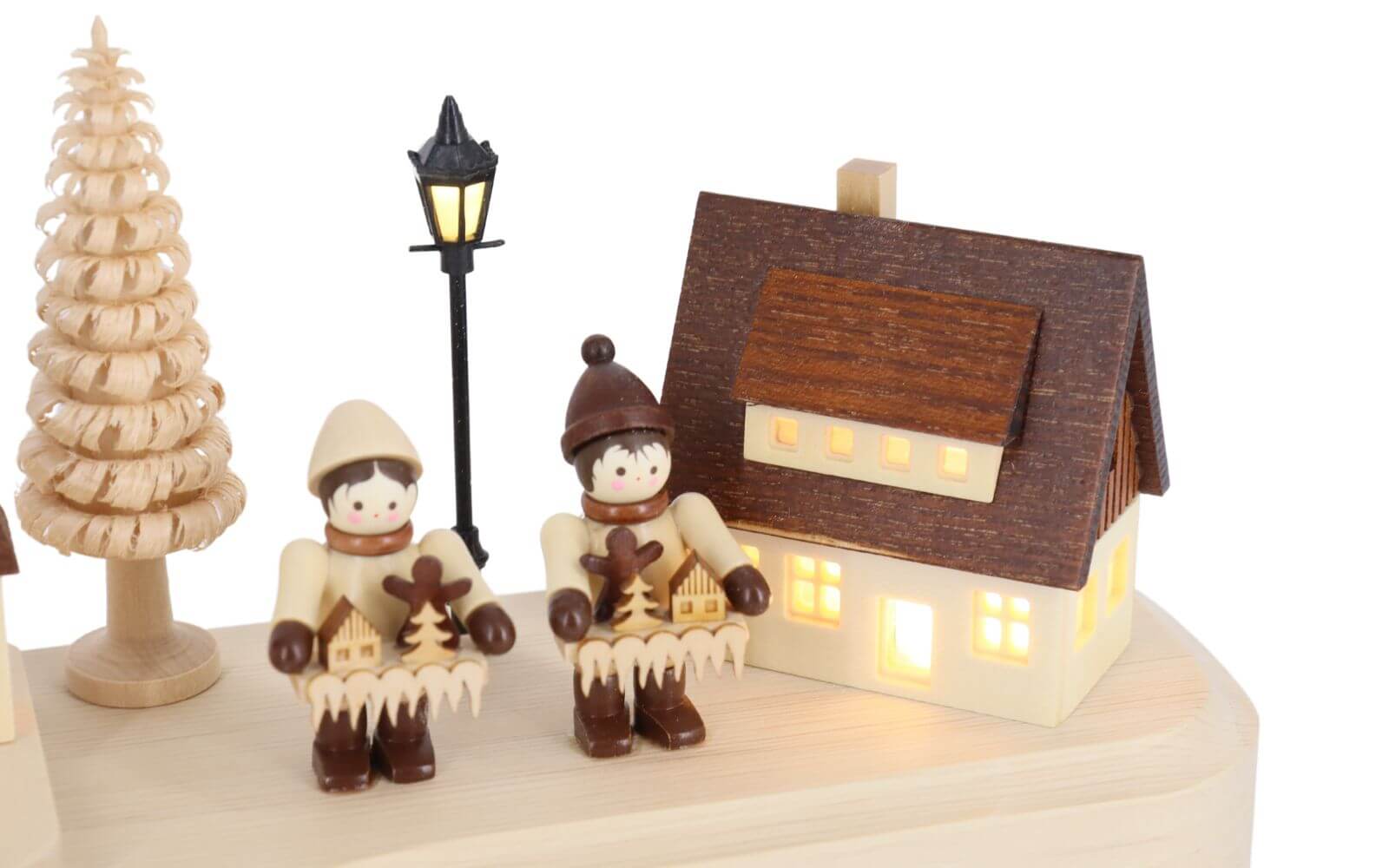 Pedestal board Seiffen village with Striezel children, illuminated, 36 cm by Nestler-Seiffen_5