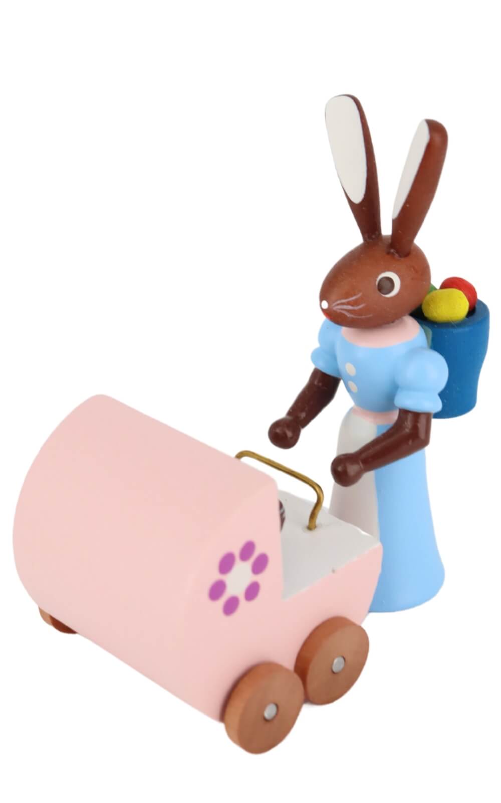 Easter bunny mother with twin stroller, 6cm, colored by Stephan Kaden _2