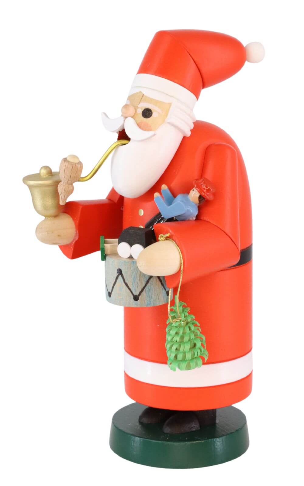 Smoking man Santa Claus, 18 cm, colored by Richard Glässer_3