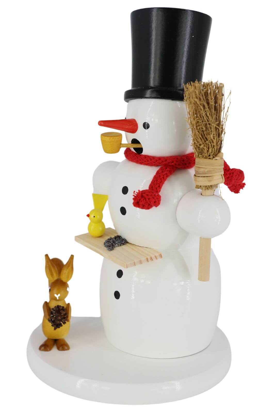 Smoking man snowman with squirrel, 18 cm by Ralf Zenker_2