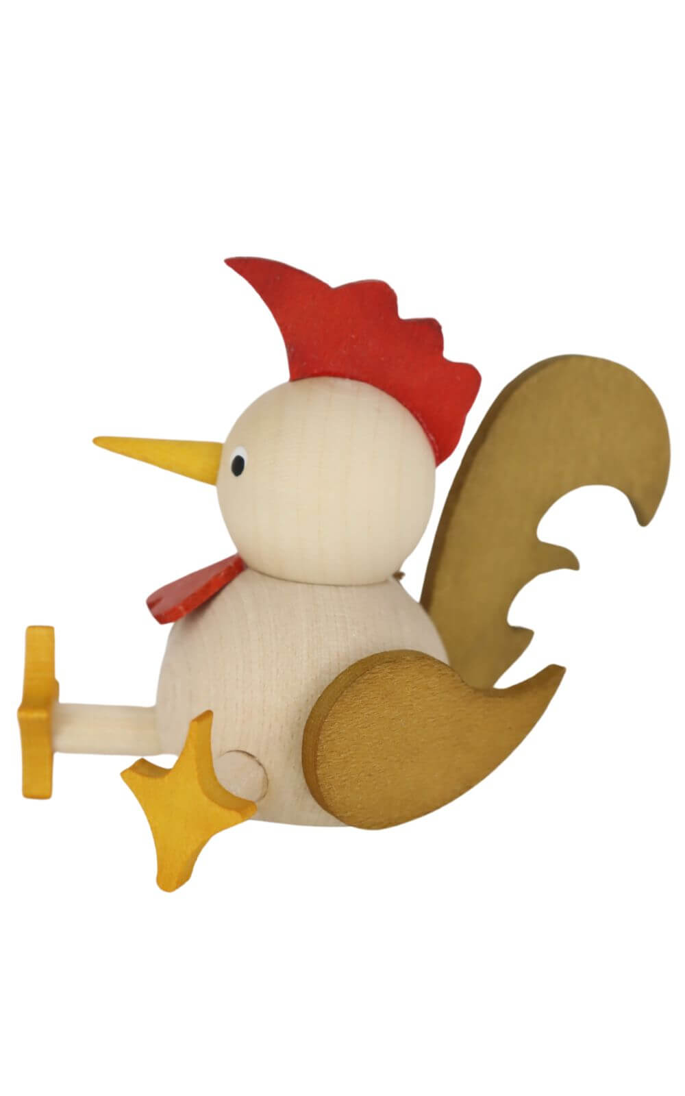 Miniature cockerel, sitting, 7 cm, natural by Ralf Zenker_3