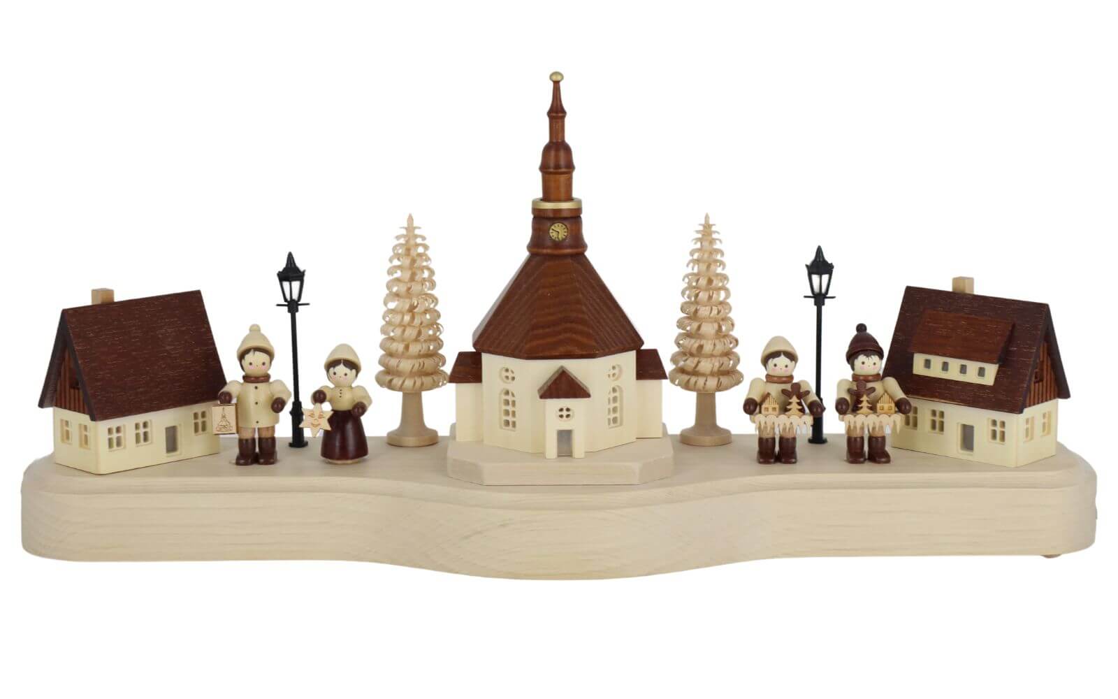 Pedestal board Seiffen village with Striezel children, illuminated, 36 cm by Nestler-Seiffen_2