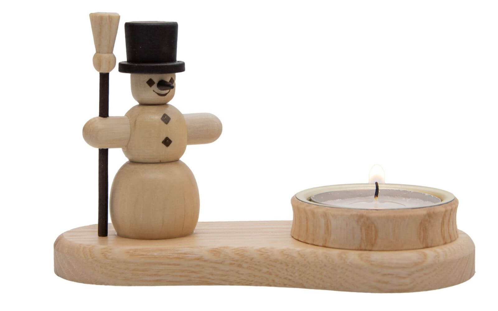 Candle holder - Tealight holder snowman, 9 cm by toy maker Günther