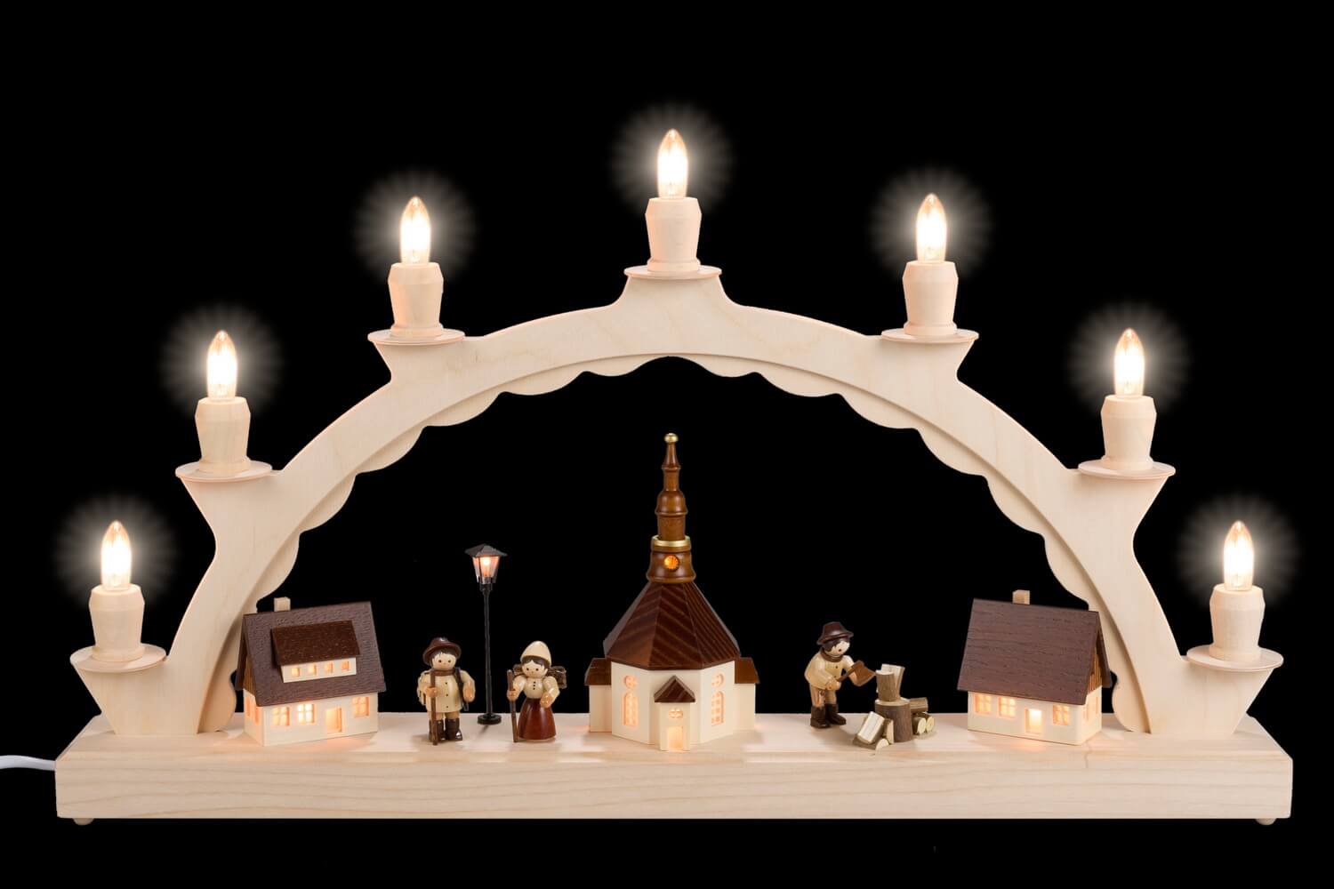 Candle arch with forest people and wood chopper, by SEIFFEN.COM_2