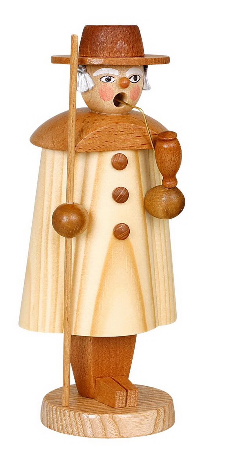 Smoking man shepherd, natural, 17 cm by Jan Stephani