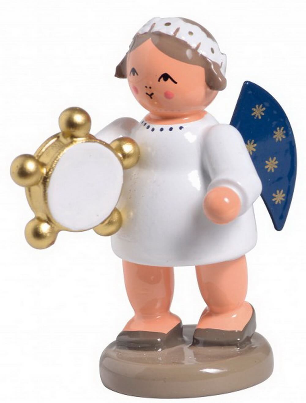 Miniature Christmas angel with tambourine, 5 cm by KWO