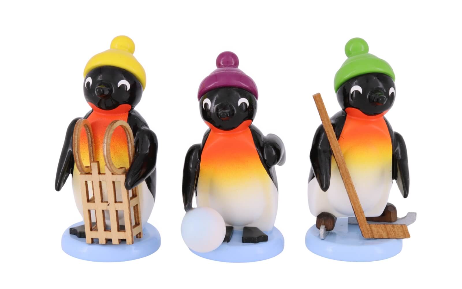 Miniature penguins recreational athlete, 3 pieces, 6 cm, colored by SEIFFEN.COM