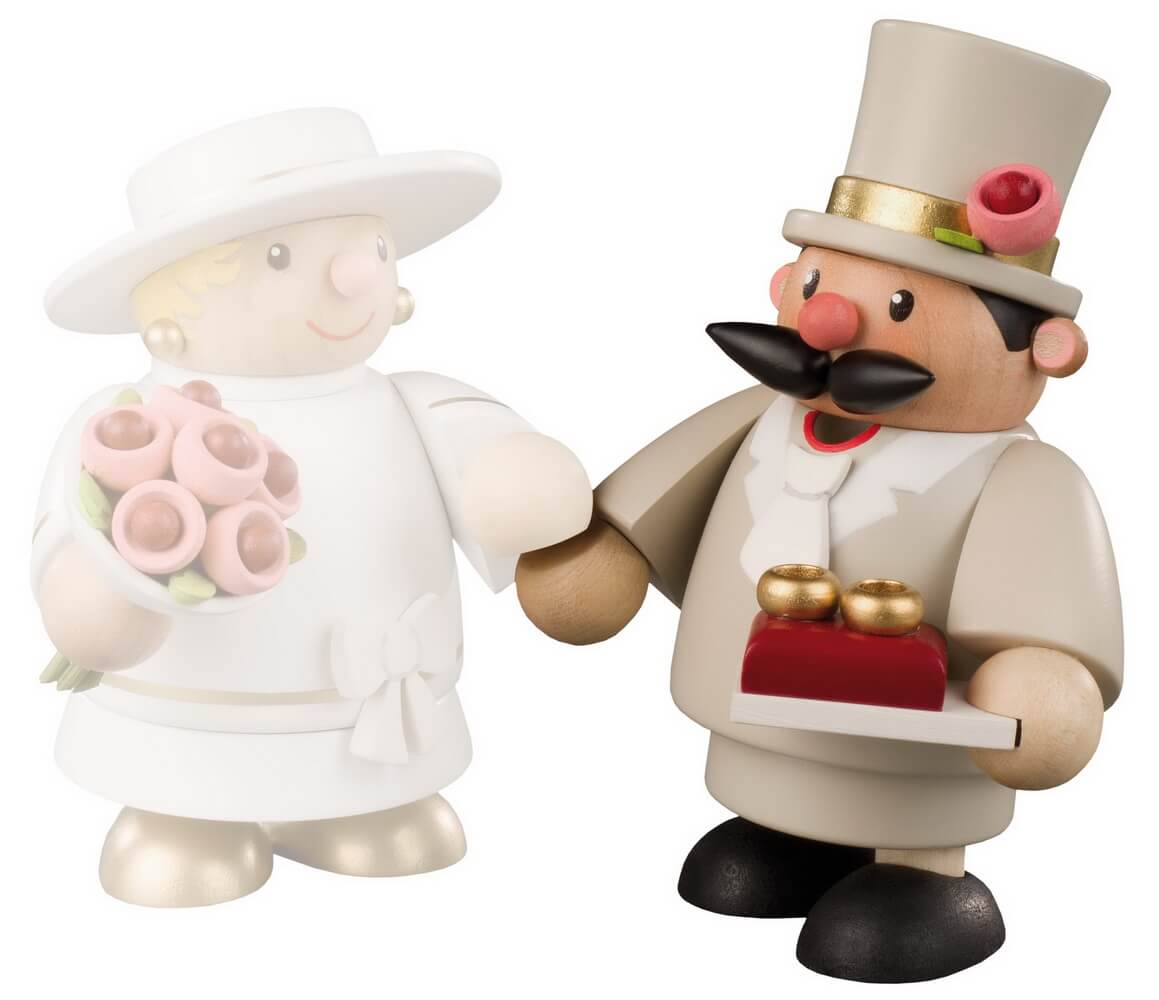 Smoking man groom, 10 cm, colored by KWO