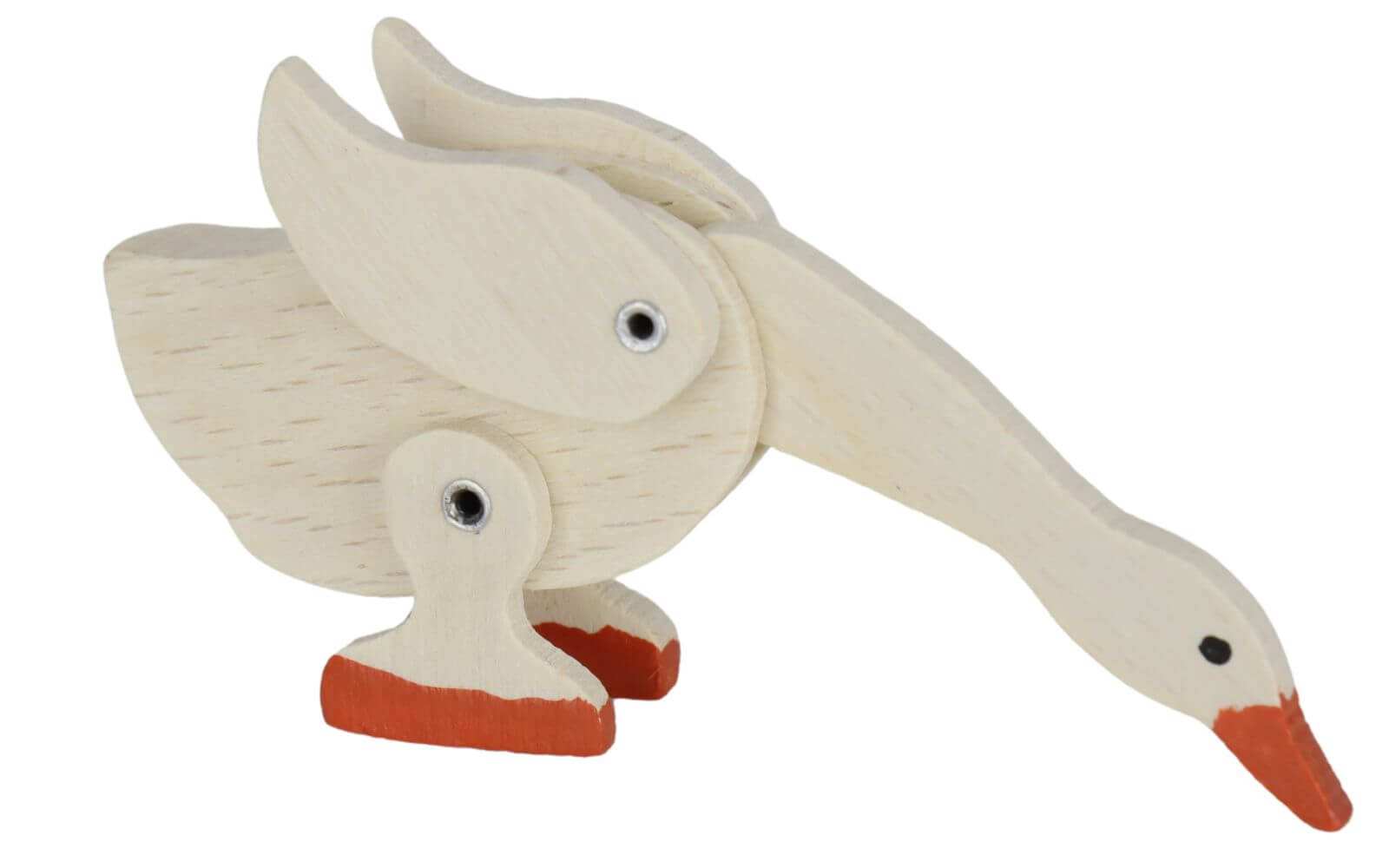 Miniature goose, movable, 8 cm, natural by SEIFFEN.COM_2