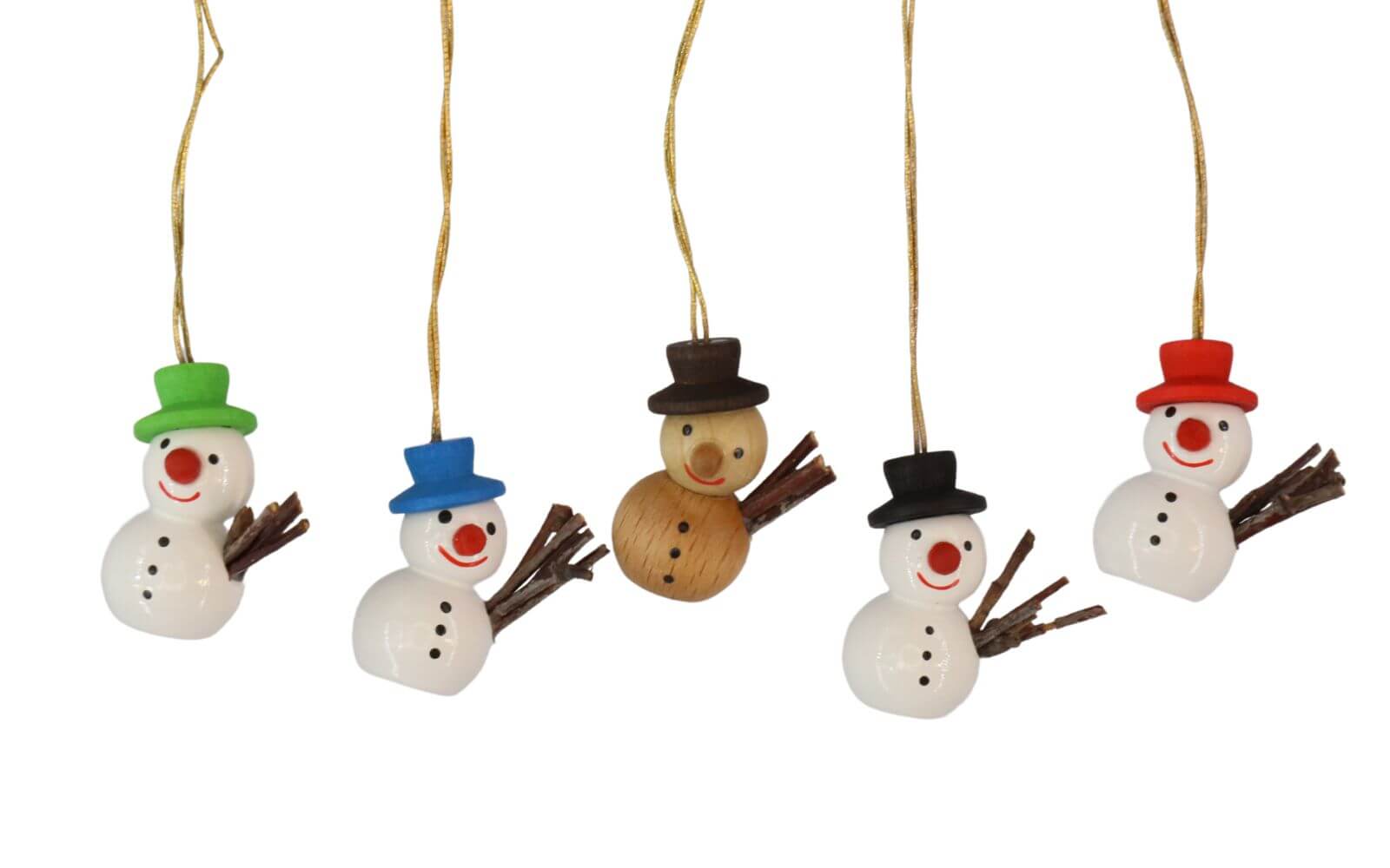 Christmas tree decorations snowmen, 5 - pieces, 4 cm by SEIFFEN.COM
