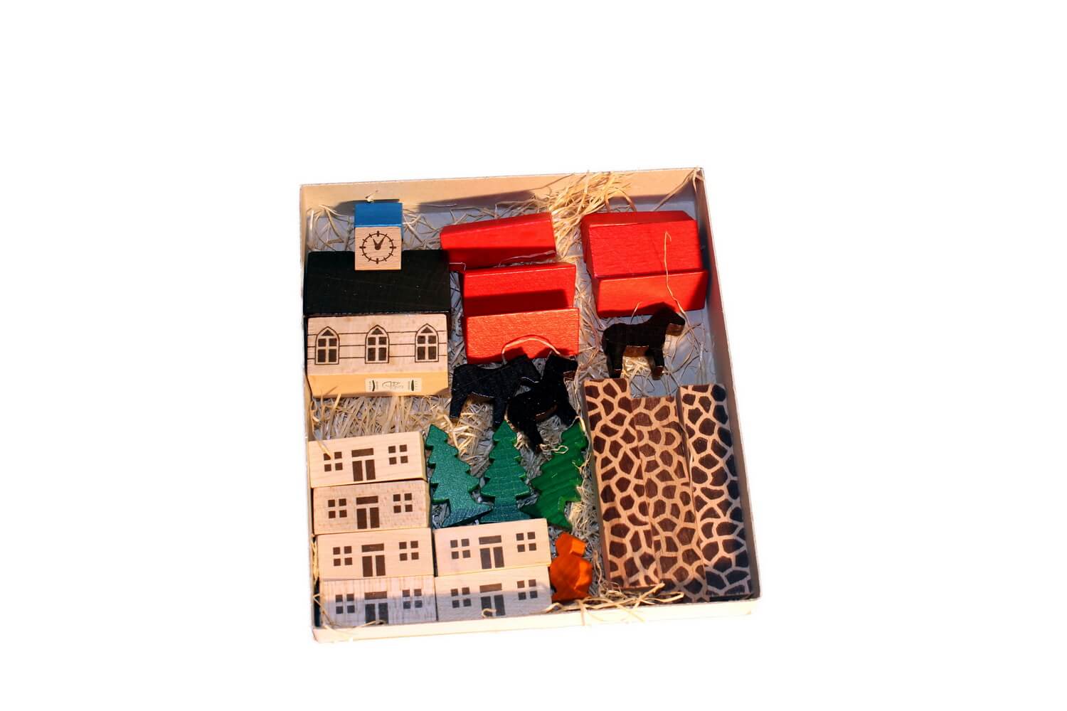 Village with church in cardboard, coloured, 15 cm by Ebert GmbH_2