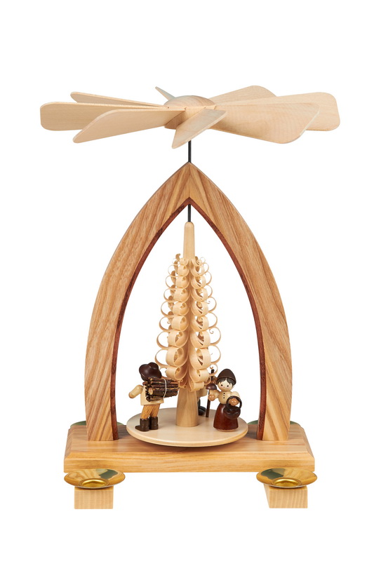 Christmas pyramid forest people, 26 cm, natural by Heinz Lorenz