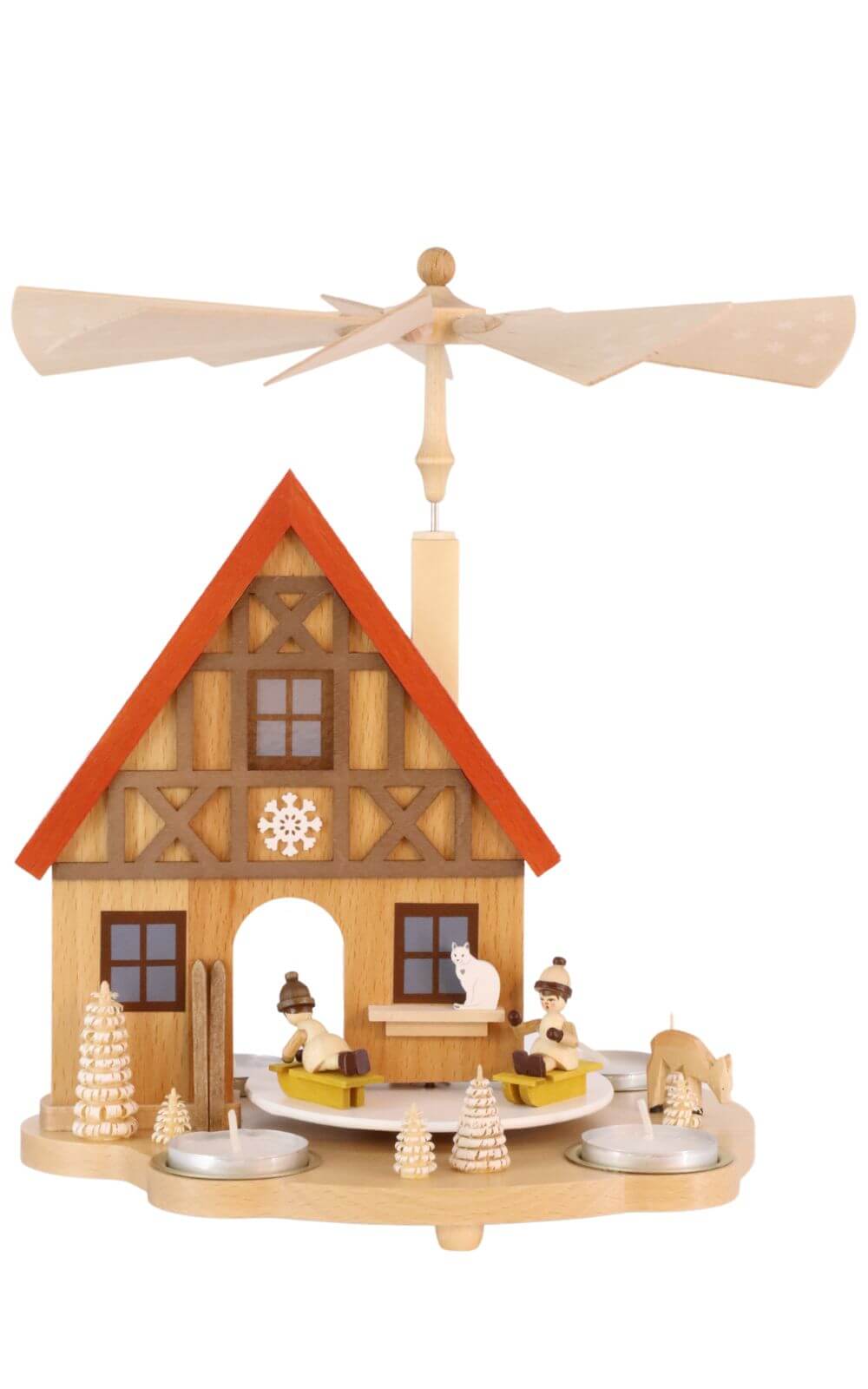 Christmas pyramid house with winter children, 29 cm by Richard Glässer_1