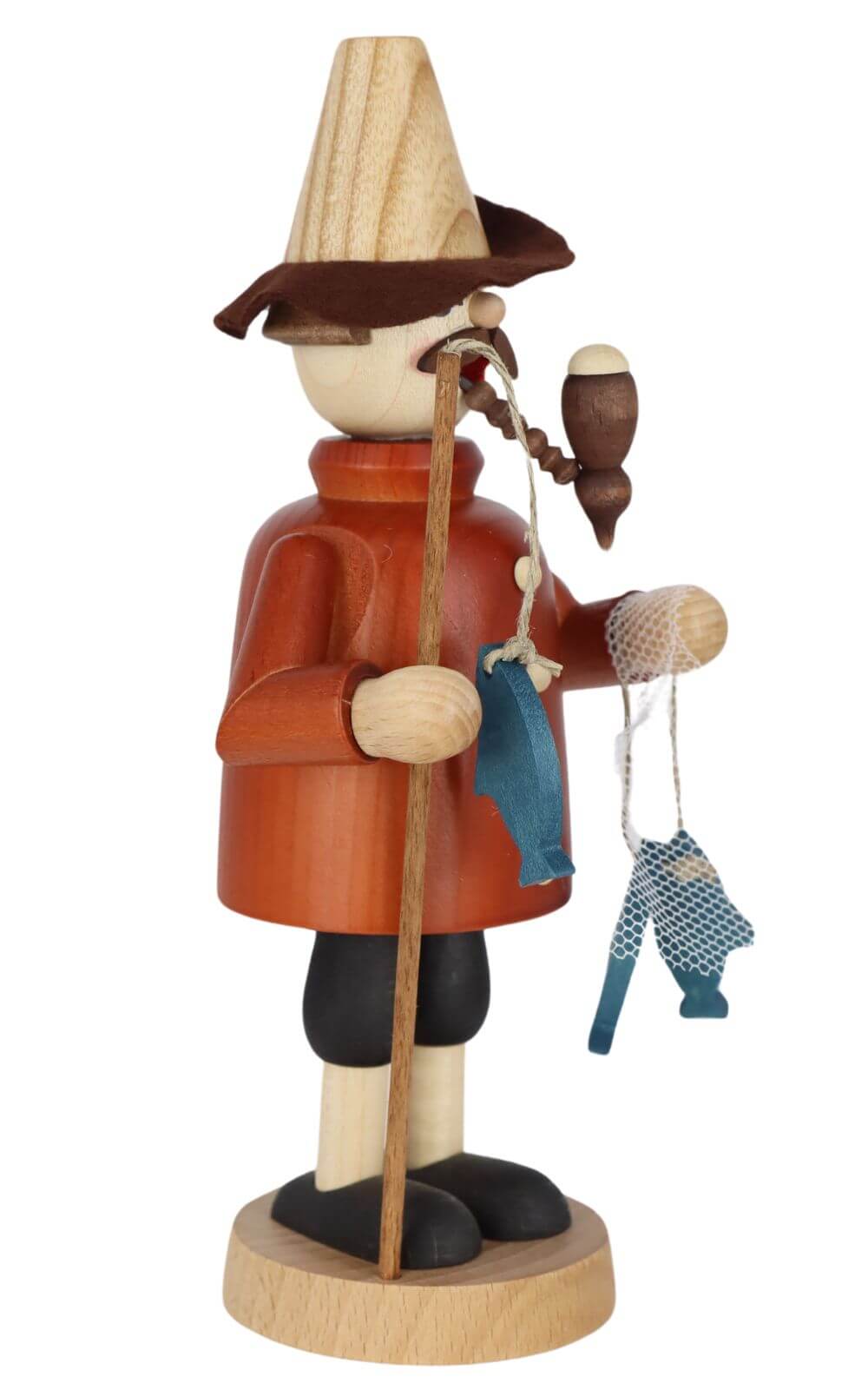 Smoking man fisherman, 16 cm, colored by Richard Glässer_2