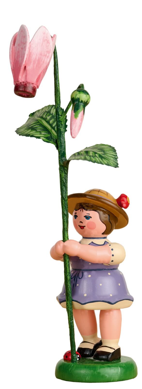 Flower child girl with cyclamen - Miniature by Hubrig Volkskunst