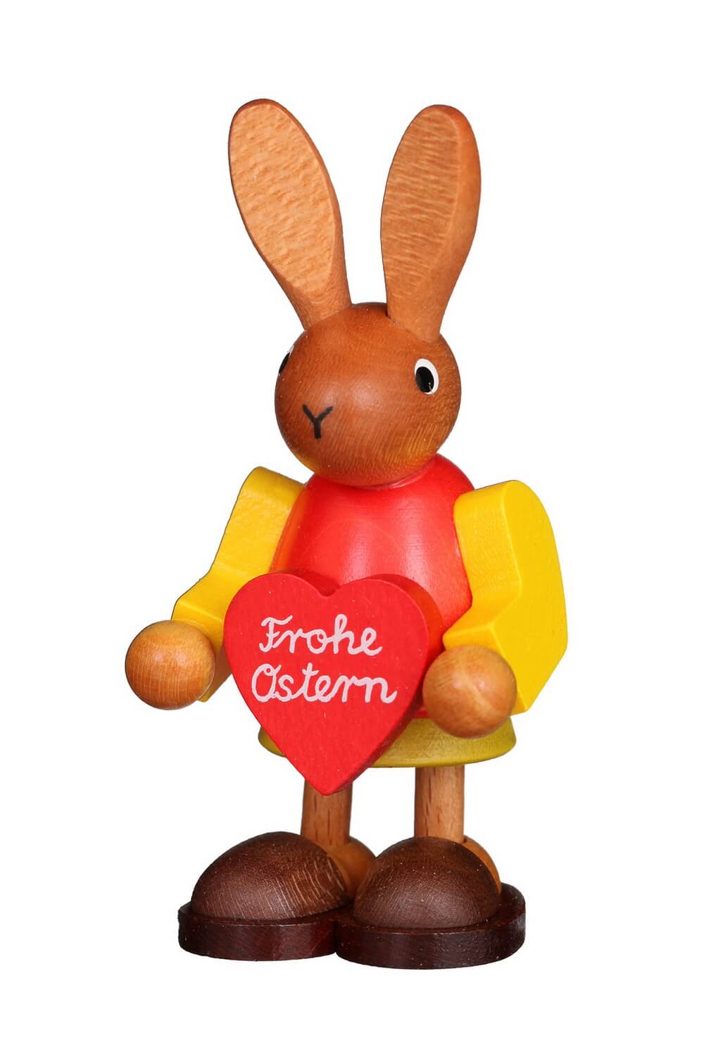 Easter bunny - rabbit with heart, 9 cm, colored by Christian Ulbricht