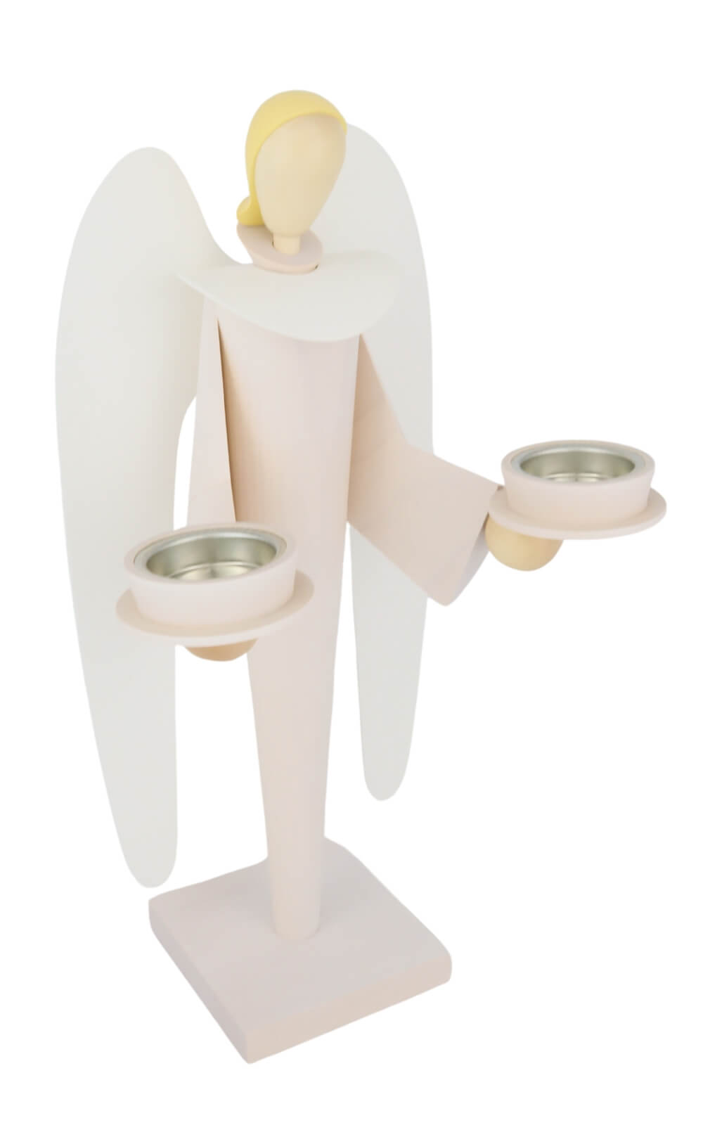Christmas angel for tea lights, 39 cm, white by KWO_3