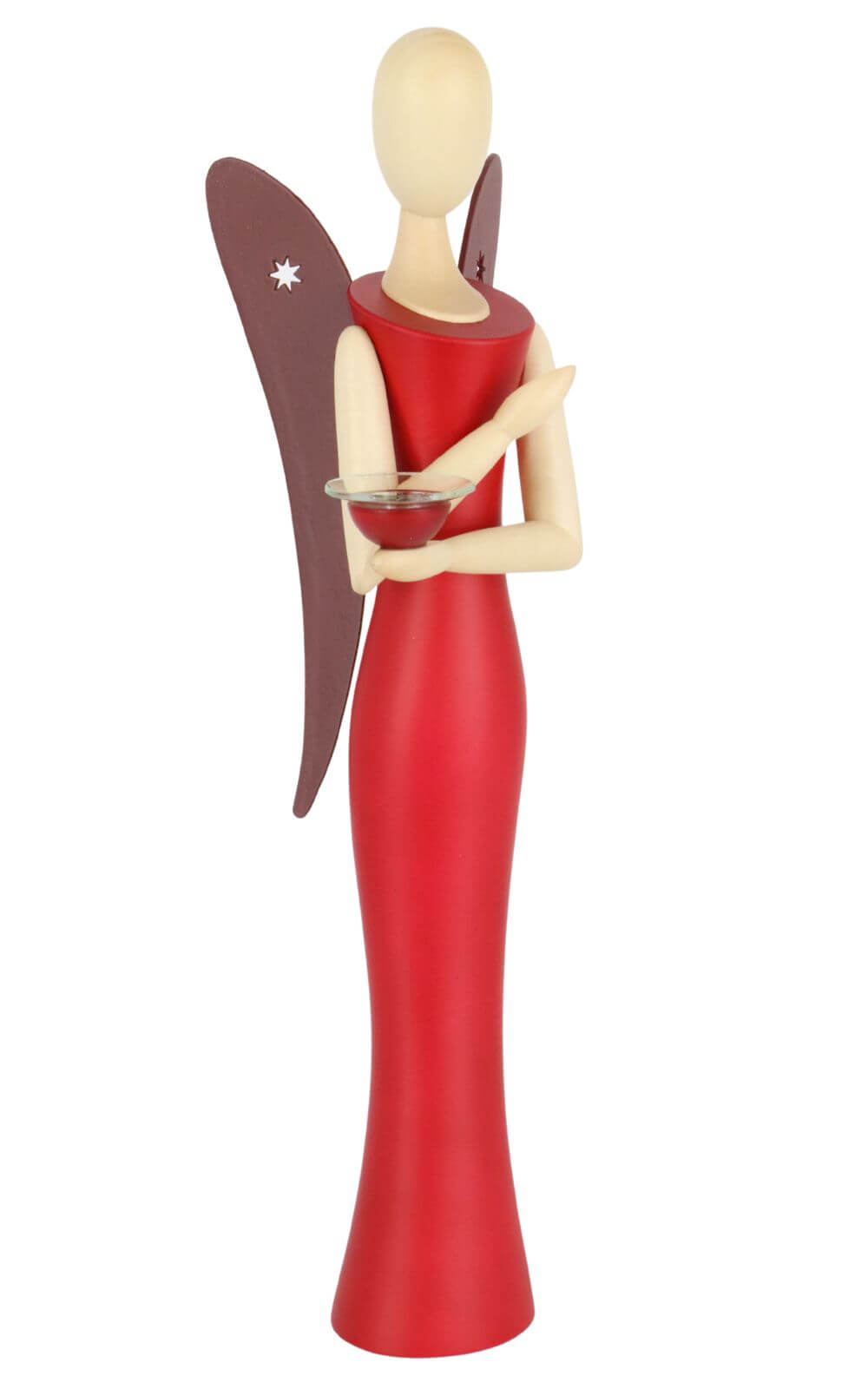 Angel - Sternkopf Red Ruby, standing, 25 cm by Holzkunst Gahlenz