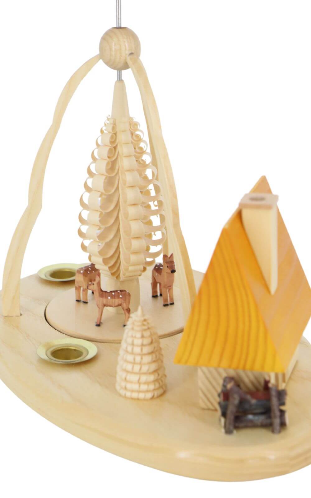 Christmas pyramid with deer and smokehouse, 23 cm, natural by Ralf Zenker_4
