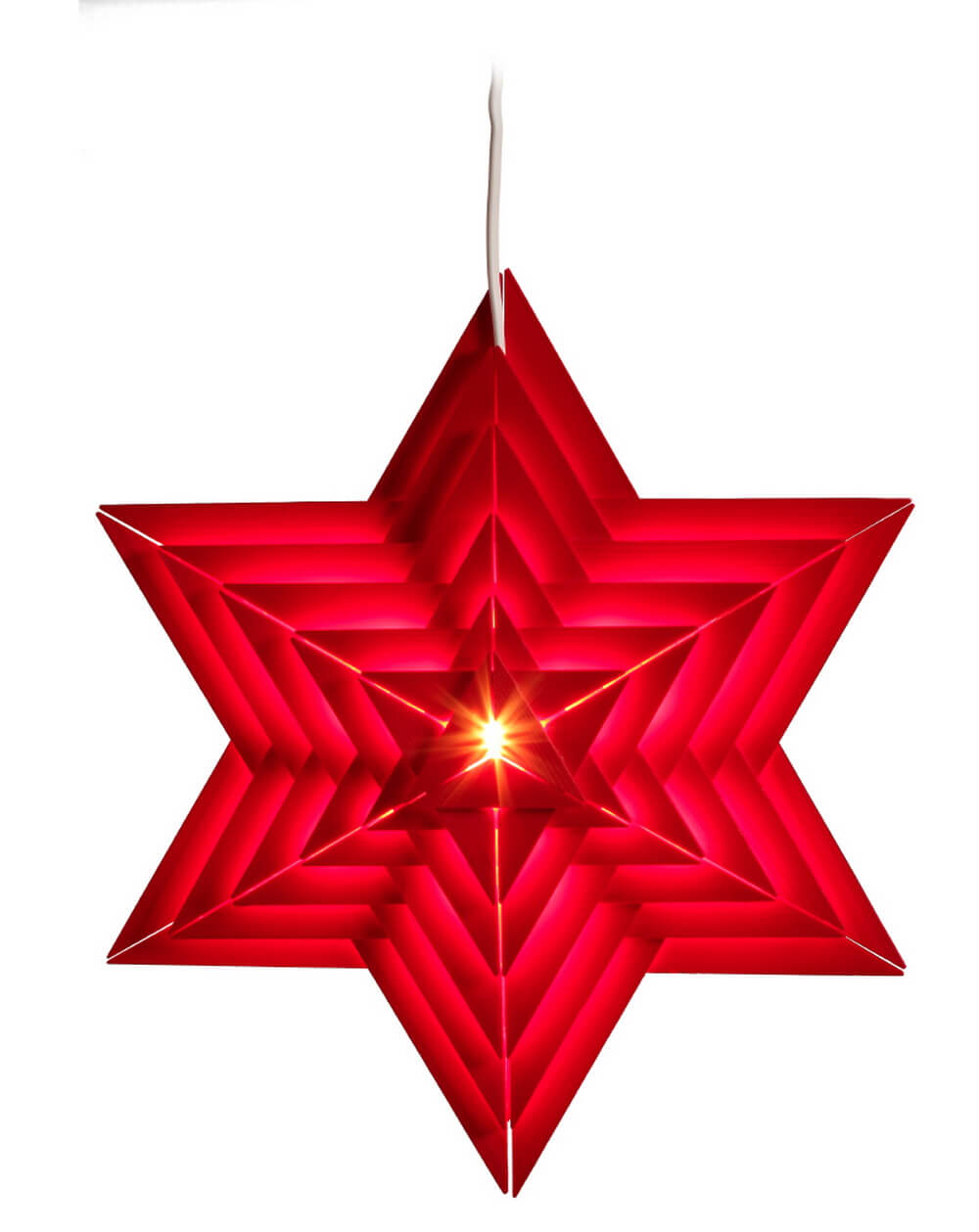 Illuminated poinsettia, red by Eckert Volkskunstwerkstatt