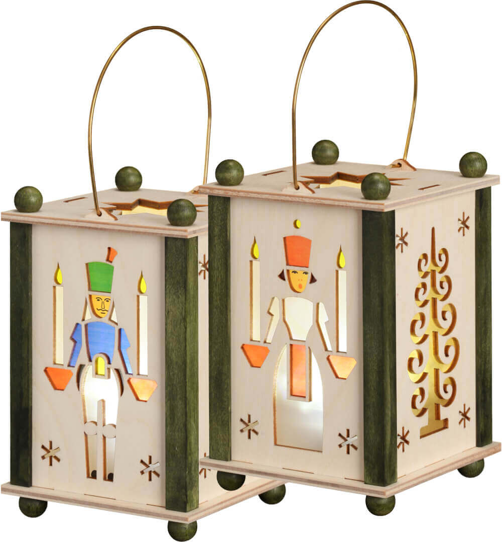 Erzgebirgische lantern with angel & miner by Seiffener Volkskunst eG