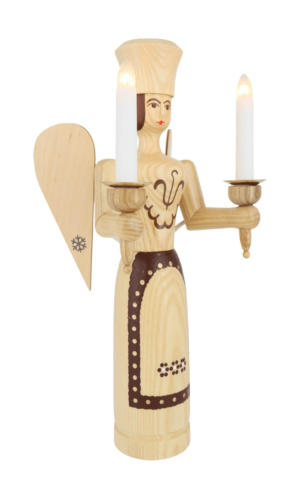 Christmas angel, 38 cm / 15 inch, electrically illuminated, natural from SEIFFEN.COM_2