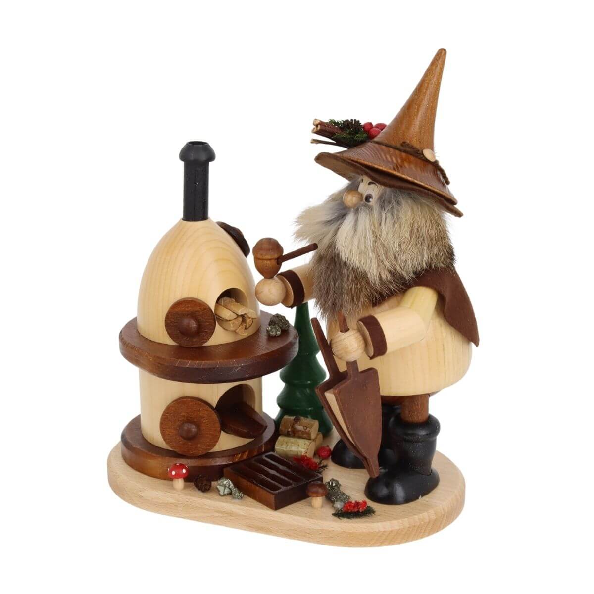 Holzfigur, Waldhäuschen, Kleinstfigur, Wichtel, Sägewerk