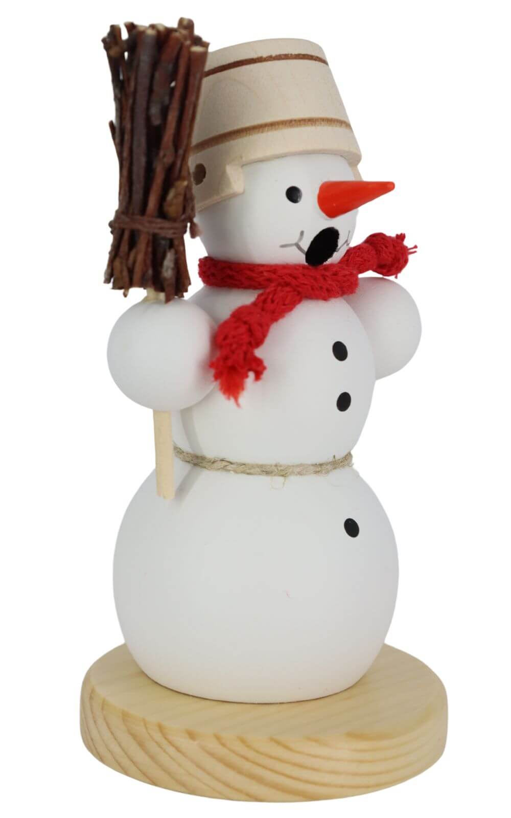 Smoking man snowman with broom, 13 cm, colored by Ralf Zenker_2