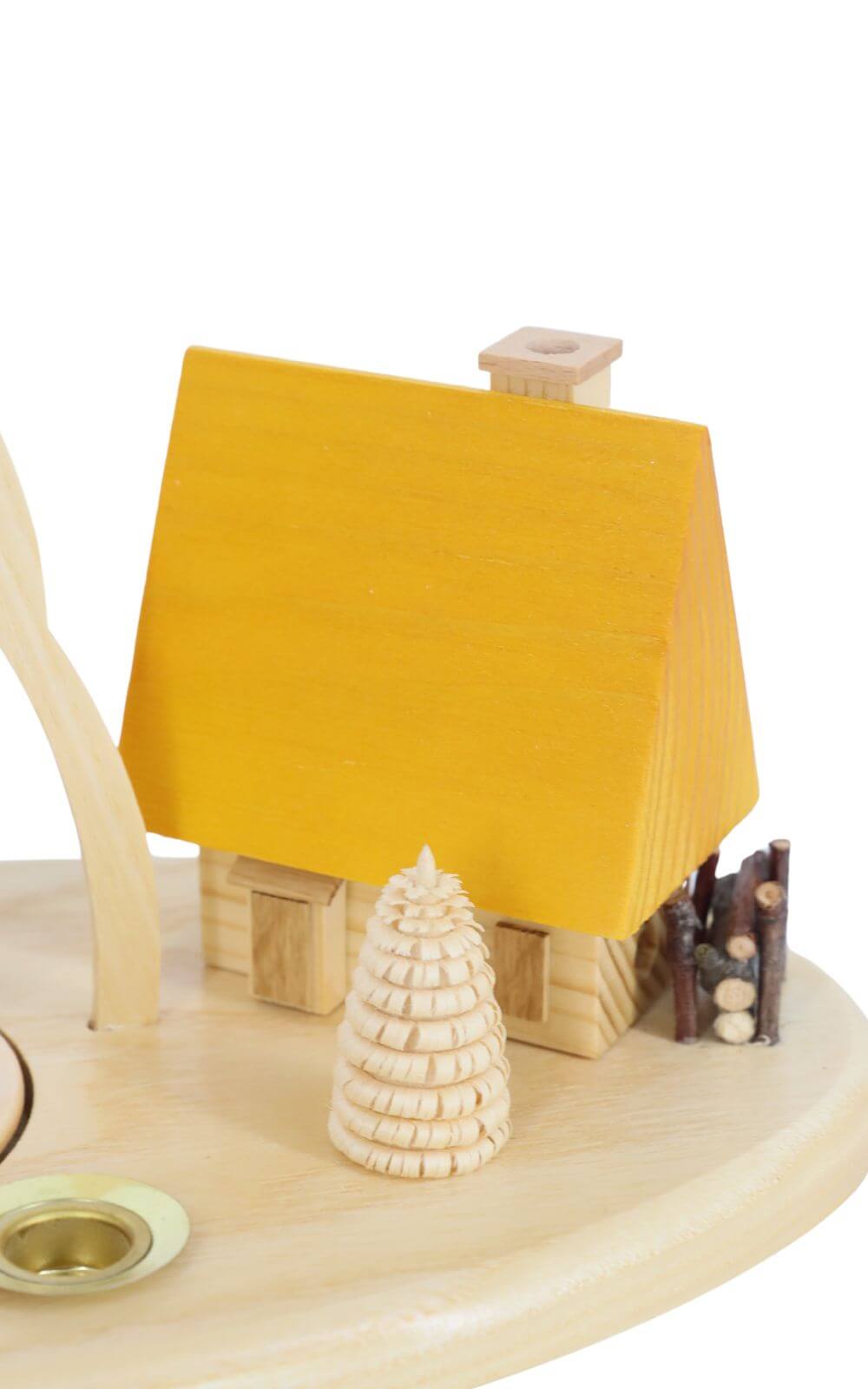 Christmas pyramid with deer and smokehouse, 23 cm, natural by Ralf Zenker_2
