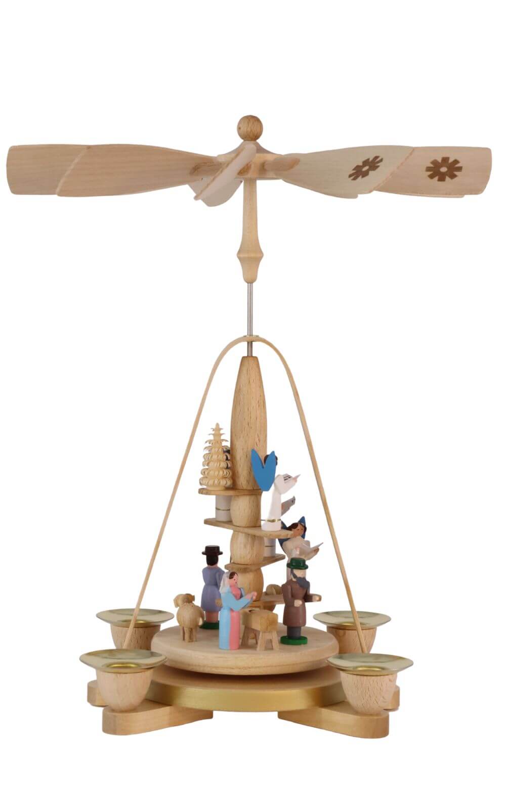 Christmas pyramid angel staircase with Christ's birth, 28 cm by Richard Glässer_2
