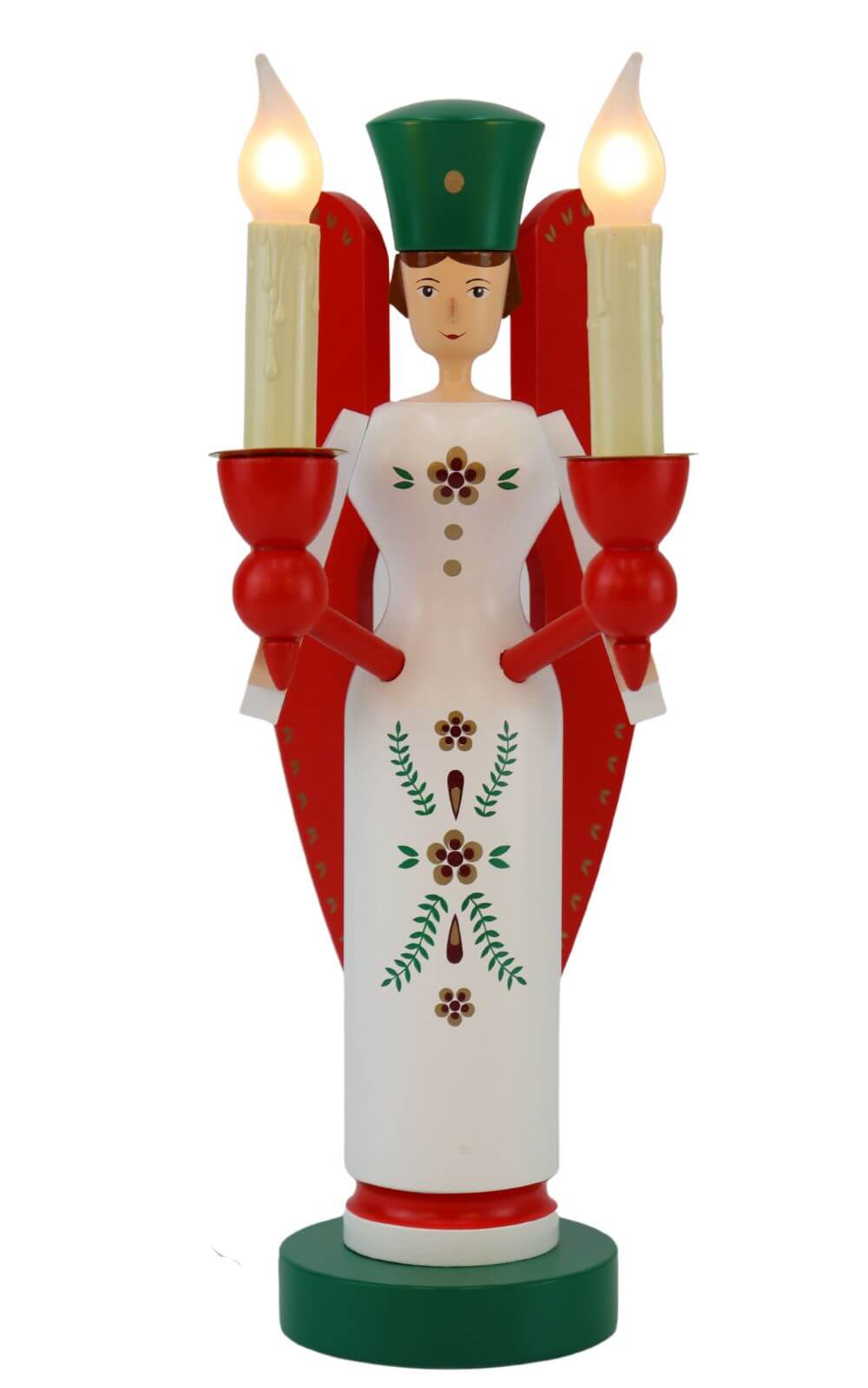 Christmas angel electrically illuminated, 26 cm, colored by Richard Glässer