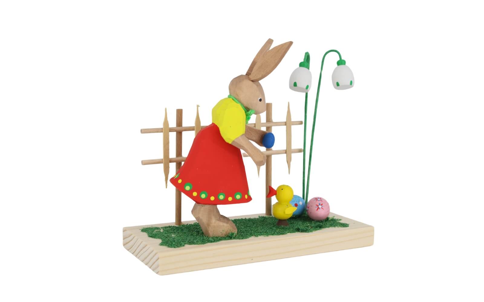 Easter bunny - rabbit at the garden fence, carved, 11 cm by Bettina Franke_1