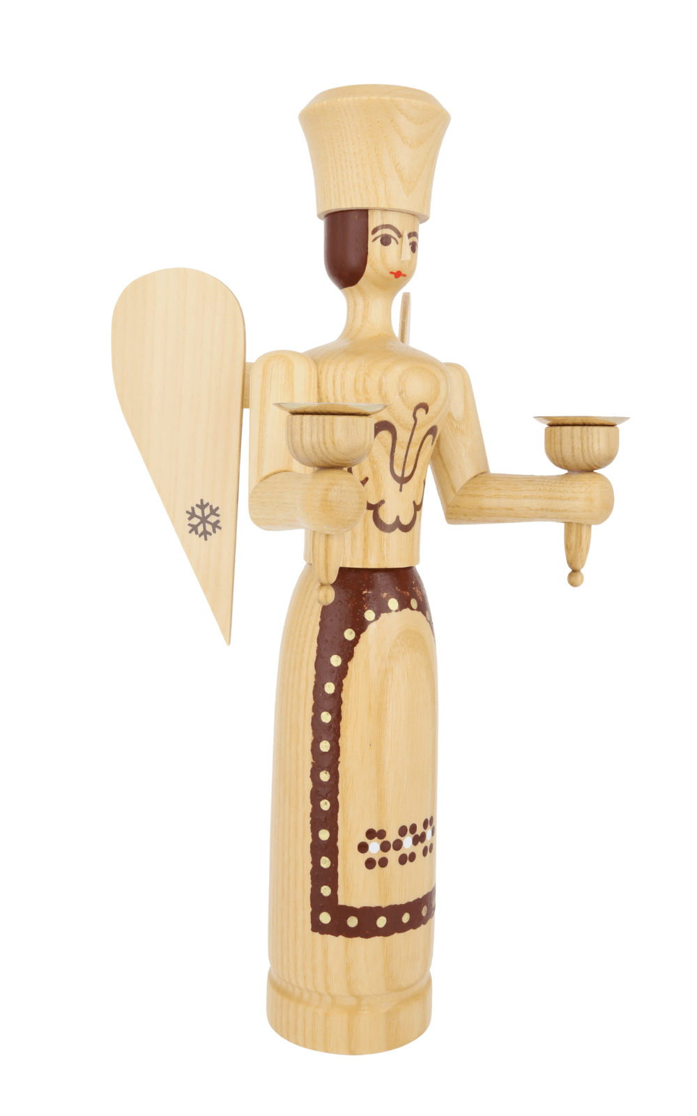 Christmas angel for wax candles, 38 cm, natural by SEIFFEN.COM