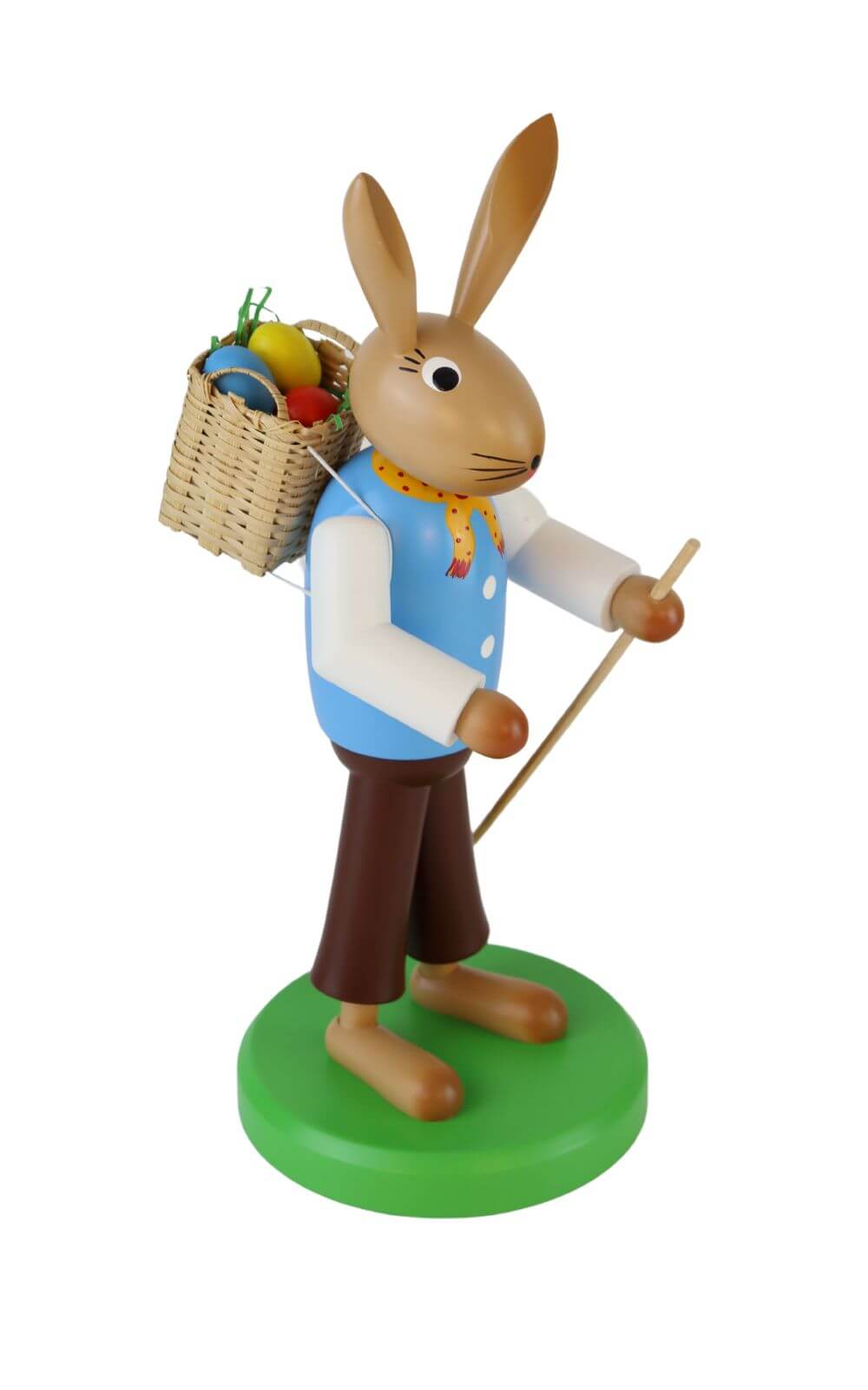 Easter bunny with basket and walking stick, 28 cm by SEIFFEN.COM_2