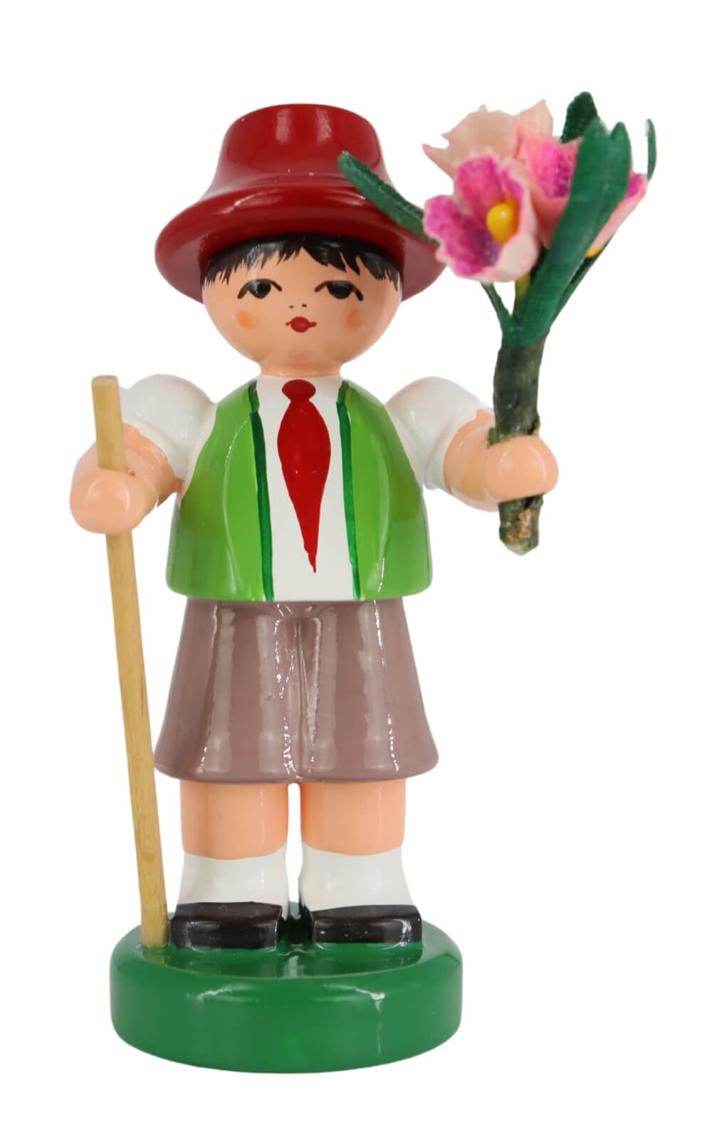 Miniature flower child - boy, green/red by Figurenland Uhlig GmbH_3
