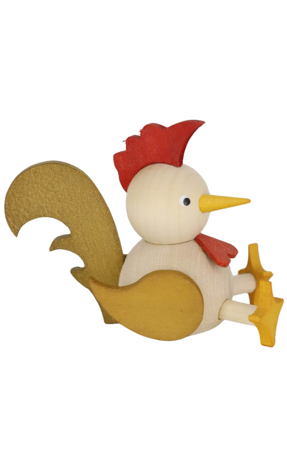 Miniature cockerel, sitting, 7 cm, natural by Ralf Zenker_2