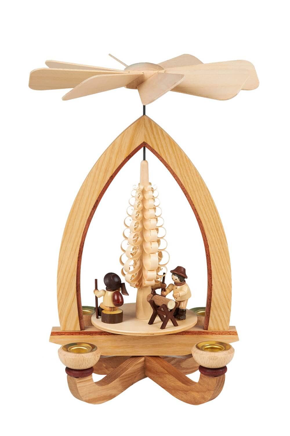 Christmas pyramid wood maker, 28 cm, natural by Heinz Lorenz