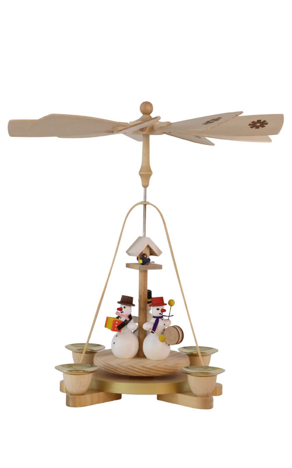 Christmas pyramid with snowmen playing music, 28 cm by Richard Glässer_1