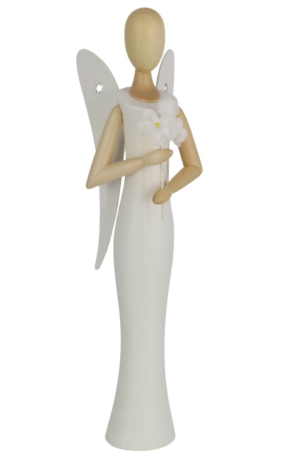 Angel - Sternkopf with cherry blossom, standing, 25 cm by Holzkunst Gahlenz_1