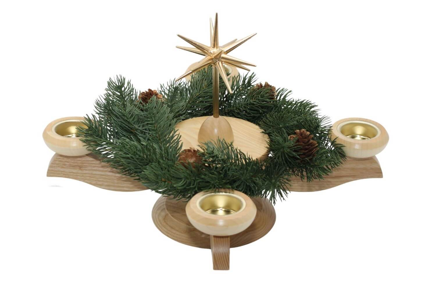 Advent candlestick with poinsettia and fir wreath, nature by Albin Preißler_pic2
