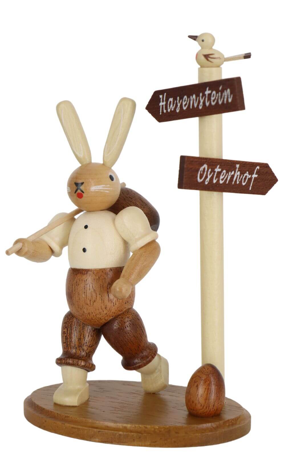 Hare Wanderer at the signpost, 14 cm, natural by Müller Kleinkunst_1