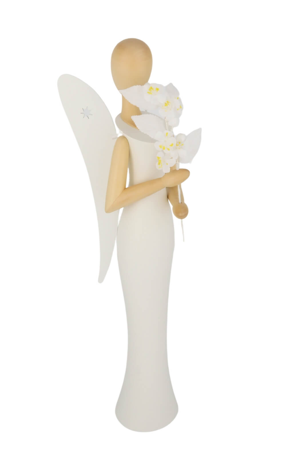 Angel - Sternkopf with cherry blossom, standing, 50 cm by Holzkunst Gahlenz_1