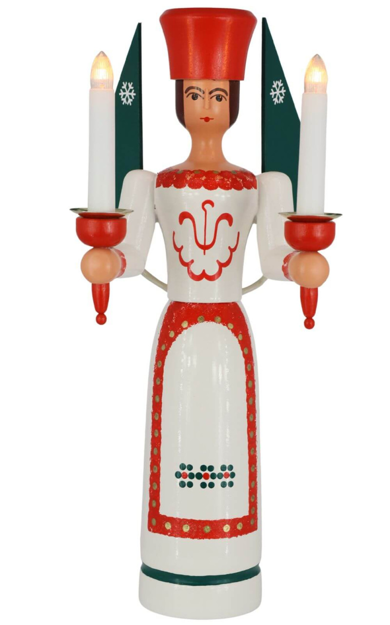 Christmas angel, colored, electrically illuminated, 38 cm by SEIFFEN.COM