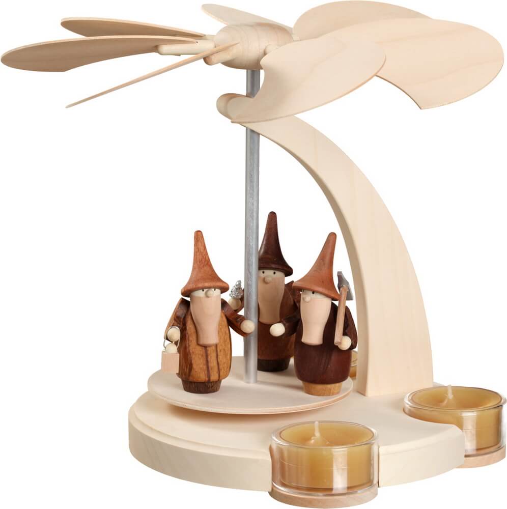 Christmas pyramid with gnomes, 18 cm by Seiffener Volkskunst eG
