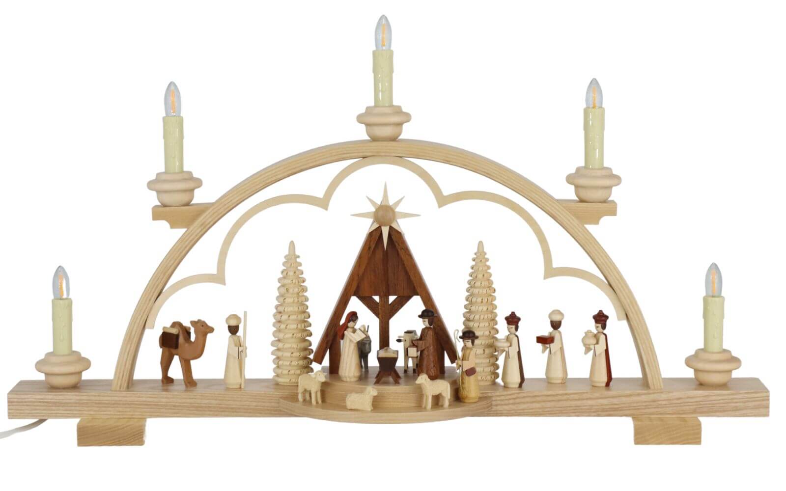 Candle arch Nativity with crib, 57 cm by Müller Kleinkunst_2