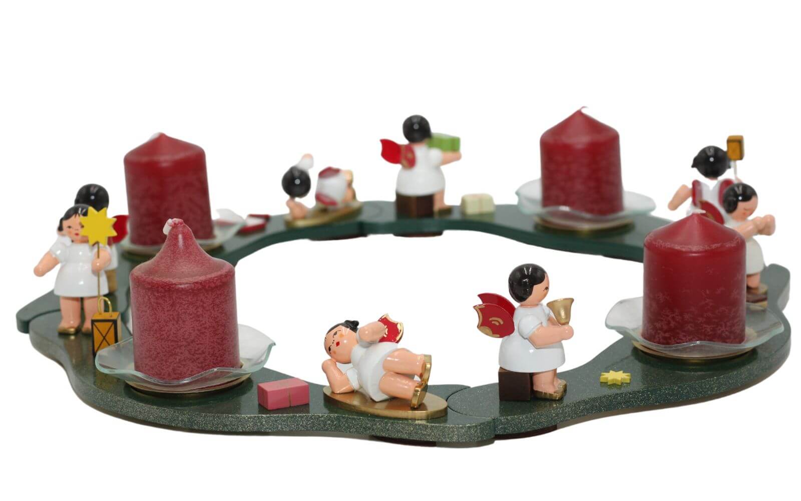 Advent wreath with 8 Christmas angels green, 35 cm by Figurenland Uhlig GmbH_2