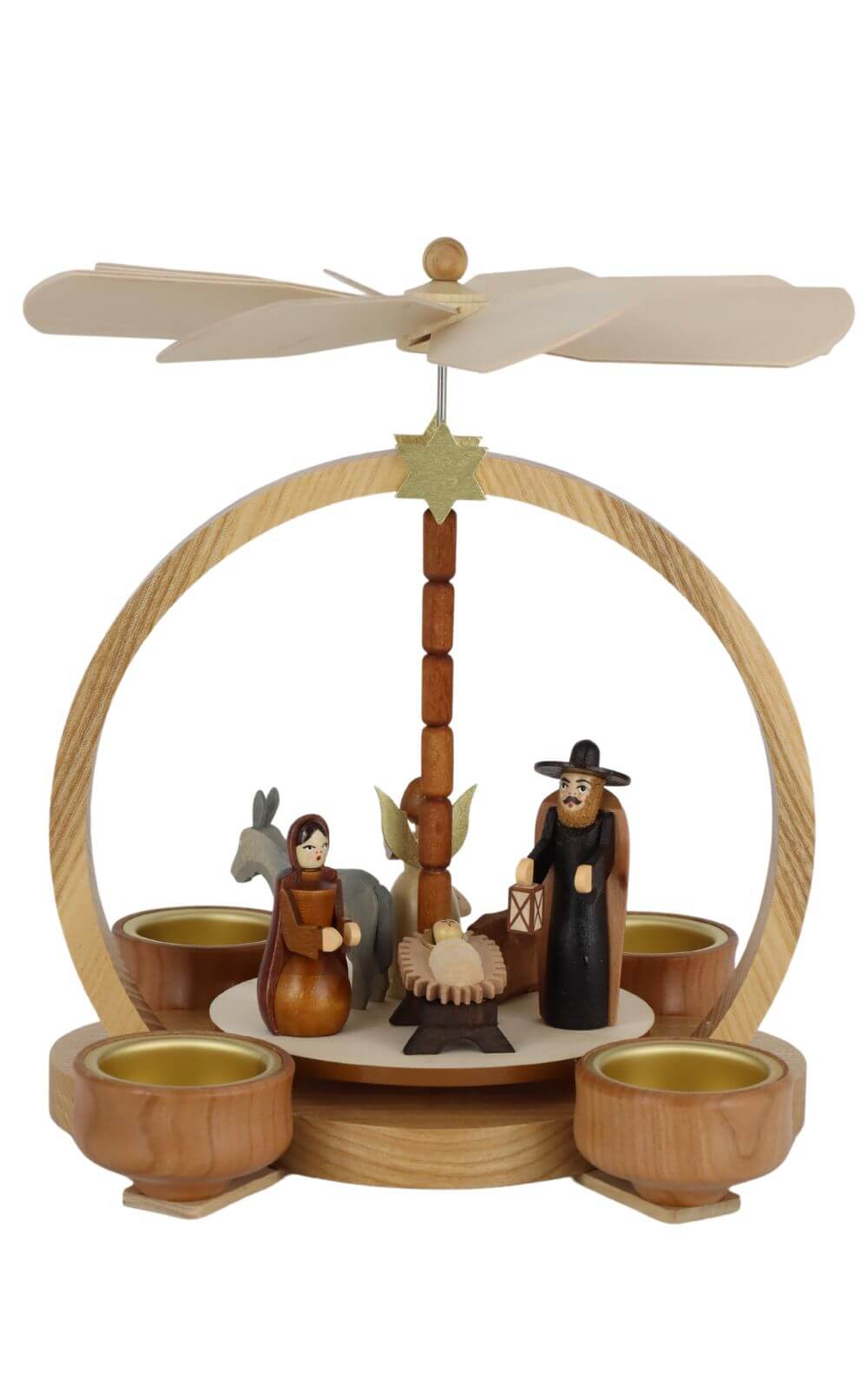 Christmas pyramid Holy Family, 22 cm, natural by Knuth Neuber_2