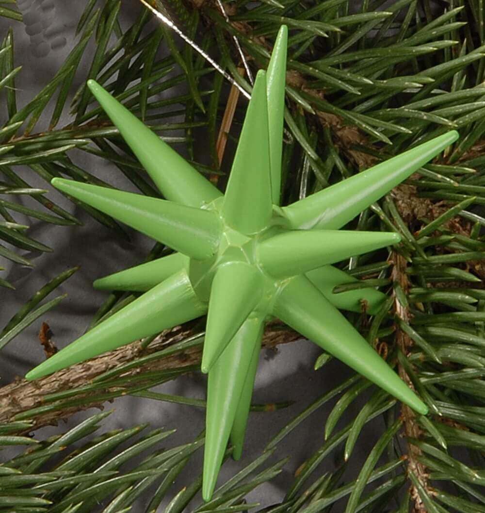 Christmas tree decorations made of wood, Christmas stars light green, 6-piece by Albin Preißler_pic2